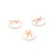 Lot de 3 boutons ronds ciseaux résine 11mm or