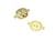4 Connecteurs ronds motif fleur stylisée 22*16mm or 18K