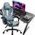 Ensemble chaise gaming avec bureau GTPLAYER - Tissu respirant - Bleu - 55 x 55 x 136 cm