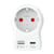 Skross Adaptateur Secteur Europe vers USA avec USB-A / USB-C 16A 4000W Blanc