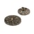 Lot de 3 boutons rond à queue écorces de riz noir
