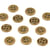 Lot de 3 boutons ronds alliage 4 trous 10mm vieil or