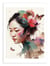 Affiche 30 x 40 cm - Watercolor floral asian woman - Chromatic fusion studio