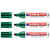 Lot de 3 marqueurs permanents EDDING 500 corps aluminium vert pointe biseautée 2-7 mm