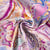 Tissu Viscose Lurex imprimé Cachemire stries sur fond Bleu lilas