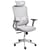 Chaise de Bureau en Maille Gris Accoudoirs et Appui-tête Réglables Hauteur du Siège Base Pivotante Dossier Inclinable