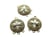 4 Chandeliers ronds style ethnique 24*17mm bronze et émail noir / argent