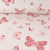 Tissu Toile de Coton Lin Papillon rouge sur fond Naturel
