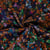 Tissu Jersey Viscose Ambrosia fleurs Orange cuivré sur fond Bleu marine
