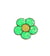 Ecusson thermocollant fleur sequins vert gazon 6x5,5cm