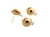 2 Paires boucles d'oreilles puce boule avec boucle 14*10mm Or 18K