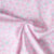 Tissu Popeline de Coton légère Fleurs roses pastel et bleues ciel pastel sur fond Blanc cassé