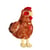 Peluche - Poule flammée sonore rousse en peluche - 22 cm