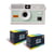 KODAK i60 - Appareil Photo Réutilisable 35mm, Style Rétro, Sans Mise au Point, Flash Intégré Pop-up - Blanc et Vert bourgeon + 2 Pellicules Couleur 24 Expositions
