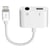Avizar Adaptateur Audio et Charge Lightning vers Lightning et Jack 3.5 mm 12cm Blanc