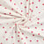Tissu Jersey Coton Bord côte Coeurs rouges sur fond Ecru