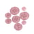 Lot de 6 boutons ronds 4 trous violet mauve