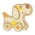 Ecusson thermocollant jouet en bois chien 4,5cm x 3cm