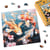Puzzle en Bois Adulte et Enfant Figured'Art 200 pièces Animaux - Carpe Koï et Fleurs - Design Original 28,5x28,5 cm Forme Unique avec Coffret en bois Premium, Parfait pour Offrir en Cadeau