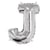 Ballon Lettre J, 40cm, 1pce. , argent