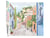 Peinture par Numéro Figured'Art - Ville à flanc de colline pastel - Kit de Loisir Créatif DIY Numéro d'Art Complet - 40x50cm sans châssis en bois