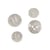 Lot de 6 boutons rond pailleté argent