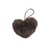 Pompon fourrure artificielle cœur 45x 65mm marron
