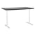 Bureau Électrique Réglable Plateau Noir et Structure Acier Blanc 160 x 72 cm Hauteur Ajustable Assis-Debout Pieds Ronds Design Moderne