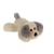 Peluche - Peluche Chien Allongé Douceur Crème Oreilles Grises - 20 cm