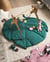 Tapis de Jeu pour Enfants Vert en Coton Matelassé 110 x 110 cm en Forme de Feuille Accessoire Chambre Style Moderne