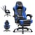 Fauteuil gaming ergonomique - GTPLAYER - avec repose-pieds et PU Noir/bleu