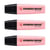 Lot de 3 surligneurs pointe biseautée - STABILO - Rose pastel - BOSS ORIGINAL