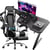 Chaise gaming avec bureau GTPLAYER - Cuir et tissu - Blanc - 51x70x135 cm