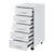 Caisson à roulettes mobile avec 5 tiroirs en MDF 63 cm blanc