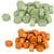 Perles de cire hexagonales - Vert clair + Orange