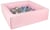 Piscine à balles carrée avec 200 balles – rose clair/perle, transparent, bleu clair, argent - Velinda