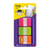 Lot de 3x22 Marque-pages Post-it Rigides - Blanc liserés Couleurs Vives - 2,5 x 4,4 cm