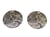 2 Breloques rondes pailletées 20mm imprimé fleur de lotus noir et doré