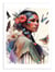 Affiche 50 x 70 cm -  Watercolor floral indian native woman - Chromatic fusion studio