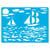 Pochoir plastique souple réutilisable 18,5 x 14,5 cm Fabrika Decoru MER BATEAU 374