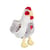 Peluche - Poule flammée sonore marron et blanche en peluche - 22 cm
