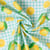 Tissu Coton imprimé Carreaux et citrons jaunes sur fond Blanc