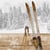 4 serviettes en papier découpage collage 33 cm RETRO SKI MONTAGNE  DSS 110