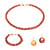 Collier, bracelet et boucles d'oreilles Blima en pierres Agate rouge - Sloya