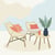 Tableau sur toile chaise et jardin 30x30 cm