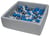 Piscine à balles pour enfant, 90x90 cm, Aire de jeu + 300 balles perle, bleu, argent - Velinda
