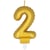 Bougie Or Chiffre 2 (8 cm) - Effet Ballon