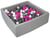 Piscine à balles 90x90 cm blanc, rose, gris – 450 balles - Velinda