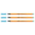 Lot de 3 stylos-feutres pointe fine 0,4 mm - STABILO - Bleu fluo - Point 88