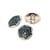 Lot de 6 boutons strass bleu pétrole 17mm